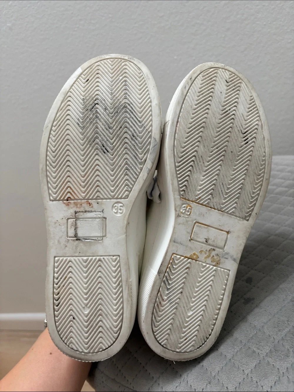 Cesare Paciotti White Patent Leather Slip-Ons with Ruffle Detail